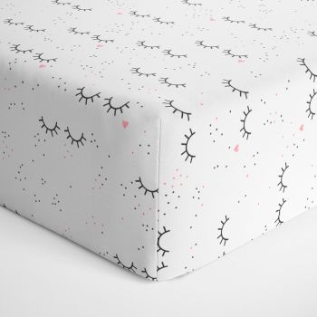 Lençol Avulso Papi Americano com Elástico Cílios Rosa Claro