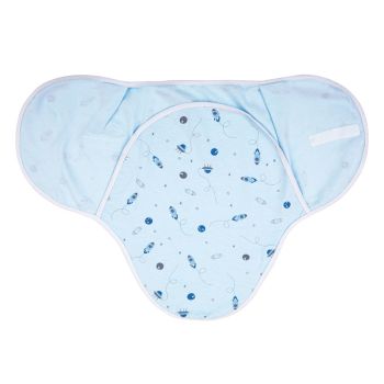 Cueiro Swaddle Papi Ajustável Flanelado 70x62cm Espaço Azul