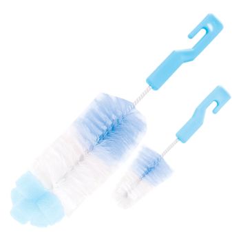 Kit Escova para Mamadeira e Bico Buba Baby com Esponja Azul