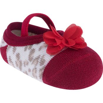 Meia Sapatilha Pimpolho Menina 0 a 7 Meses Oncinha Vermelha