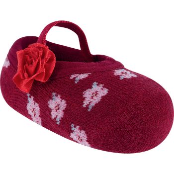 Meia Sapatilha Pimpolho Menina 0 a 7 Meses Flor Vermelho