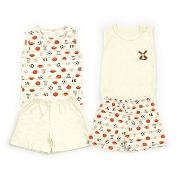 Conjunto Grow Up 2 Bodies 2 Shorts Algodão Egípcio Creme