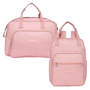 Kit Bolsas Maternidade Pirulitando G+M Bolinhas Rose