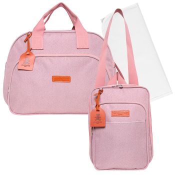 Kit Bolsas Maternidade Pirulitando G+F+T Joy Rosa 1