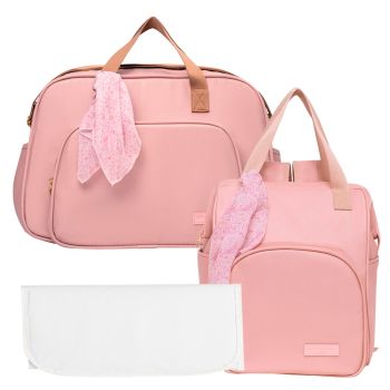 Kit Bolsas Maternidade Pirulitando G+M+T V2 Encanto Rosa 1