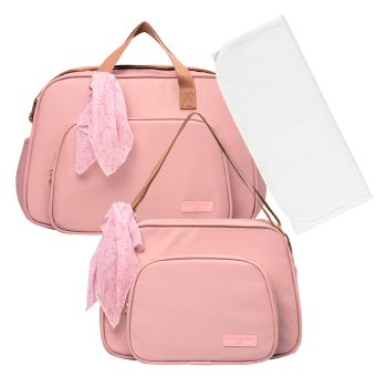 Kit Bolsas Maternidade Pirulitando G+P+T Encanto Rosa 1