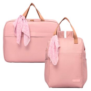 Kit Bolsas Maternidade Pirulitando GG+M Encanto Rosa 1