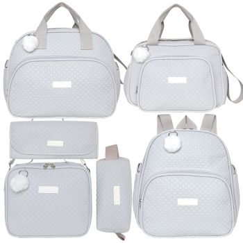 Kit Bolsas Maternidade Pirulitando Completo Leveza Cinza