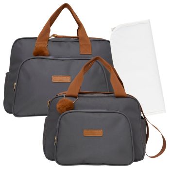 Kit Bolsas Maternidade Pirulitando G+P+T Família Cinza