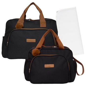 Kit Bolsas Maternidade Pirulitando G+P+T Família Preta