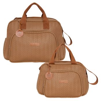 Kit Bolsas Maternidade Pirulitando G+P Refúgio Marrom