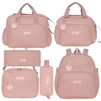 Kit Bolsas Maternidade Pirulitando Completo Refúgio Rosê