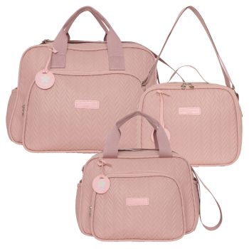 Kit Bolsas Maternidade Pirulitando G+P+F Refúgio Rosê