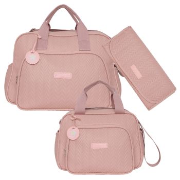Kit Bolsas Maternidade Pirulitando G+P+T Refúgio Rosê