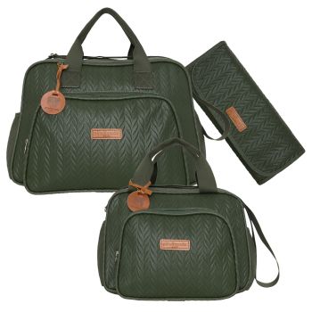 Kit Bolsas Maternidade Pirulitando G+P+T Refúgio Verde