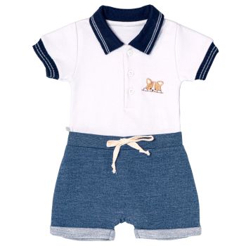 Conjunto para Bebê Fofinho Fabiano Body e Shorts Branco