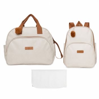Kit Bolsas Maternidade Pirulitando G+M+T Amor Mãe OffWhite 1