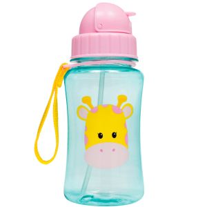 Garrafinha com Canudo Buba 350ml Animal Fun Girafa