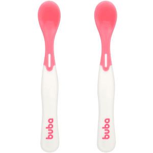 Kit 2 Colheres Termossensíveis Buba Anatômico Rosa
