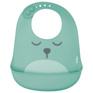 Babador Pega Migalhas Buba em Silicone com Ajuste Gumy Verde