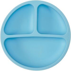 Pratinho com Divisórias Buba em Silicone com Ventosas Azul
