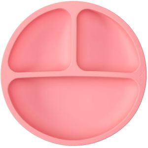 Pratinho com Divisórias Buba em Silicone com Ventosas Rosa
