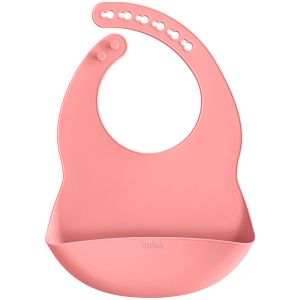 Babador Pega Migalhas Buba em Silicone com Ajuste Rosa