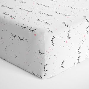 Lençol Avulso Papi Americano com Elástico Cílios Rosa Claro