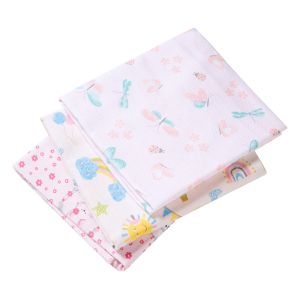 Kit 3 Cueiros Papi Flanelados 80x50cm Estampados Menina Rosa