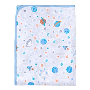 Cobertor Papi Flanelado 1,10m X 90cm Planetas Azul