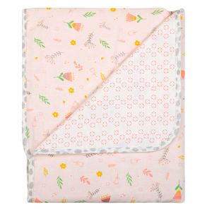 Manta Flanelada Papi 90x80cm Dupla Face Tulipa Rosa