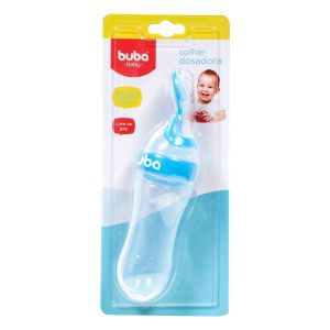 Colher Dosadora Buba Papinha Fácil e Corpo de Silicone Azul