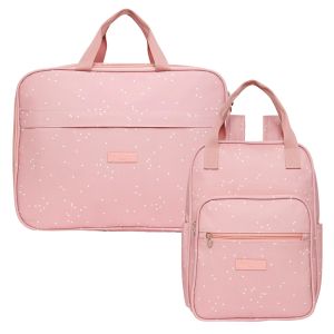 Kit Bolsas Maternidade Pirulitando GG+M Bolinhas Rose 1