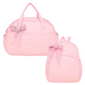 Kit Bolsas Maternidade Pirulitando G+M Glitter Rosa 1