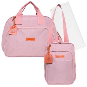 Kit Bolsas Maternidade Pirulitando G+F+T Joy Rosa 1
