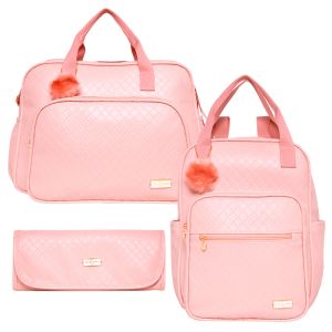 Kit Bolsas Maternidade Pirulitando G+M+T Semear Rosa 1