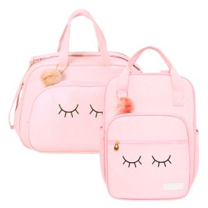 Kit Bolsas Maternidade Pirulitando G+M Chuva de Amor 2 Rosa 1