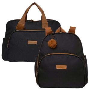Kit Bolsas Maternidade Pirulitando G+M Fam&iacute;lia Preta