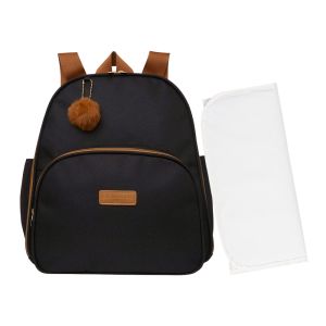 Mochila Maternidade Pirulitando Trocador Fam&iacute;lia Preta