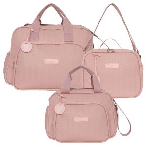 Kit Bolsas Maternidade Pirulitando G+P+F Refúgio Rosê