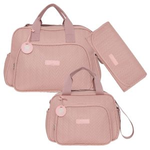 Kit Bolsas Maternidade Pirulitando G+P+T Refúgio Rosê