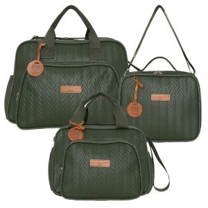 Kit Bolsas Maternidade Pirulitando G+P+F Refúgio Verde