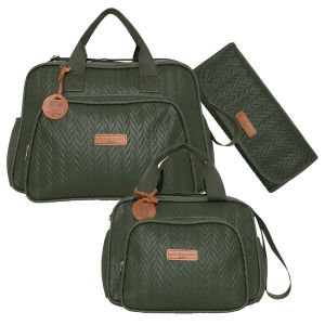 Kit Bolsas Maternidade Pirulitando G+P+T Refúgio Verde
