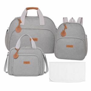 Kit Bolsas Maternidade Pirulitando Completa Essência Cinza 1