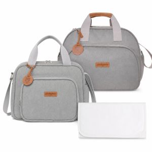 Kit Bolsas Maternidade Pirulitando G+P+T Essência Cinza 1