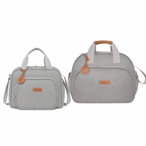 Kit Bolsas Maternidade Pirulitando G+P Essência Cinza 1