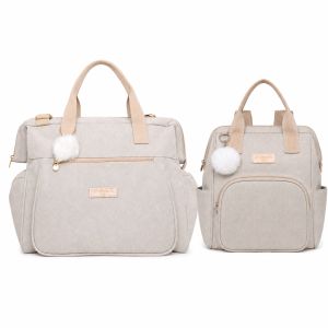 Kit Bolsas Maternidade Pirulitando G+M Aconchego Marfim