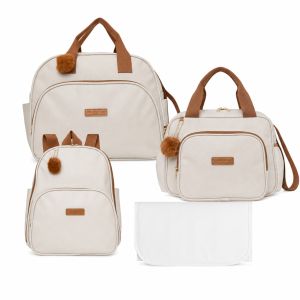 Kit Bolsas Maternidade Pirulitando Premium Amor Mãe OffWhite 1